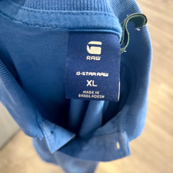 G-star Logo striped short sleeve polo blue and white - Picture 5 of 5